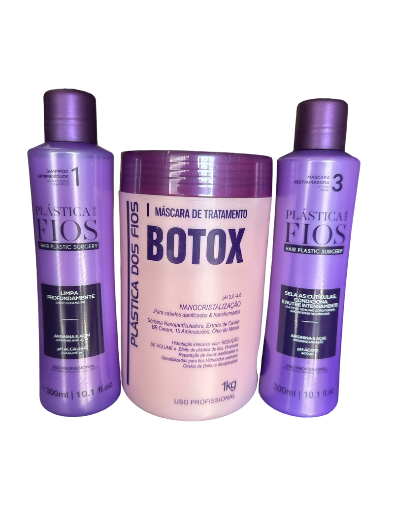 Plastica dos Fios Deep Cleansing Shampoo Hair Btox And Hydrating Mask Kit