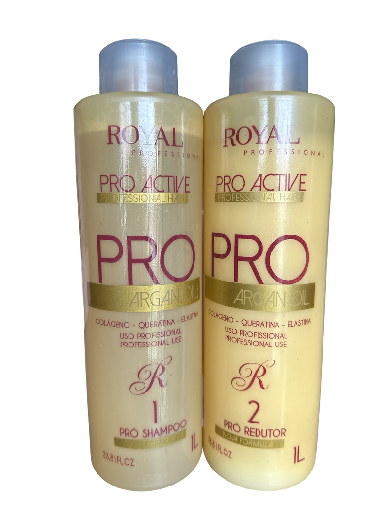 Royal Pro Active Argan Oil Keratin Complex Hair Straightener Kit 34floz  1000ml - Keratinbeauty