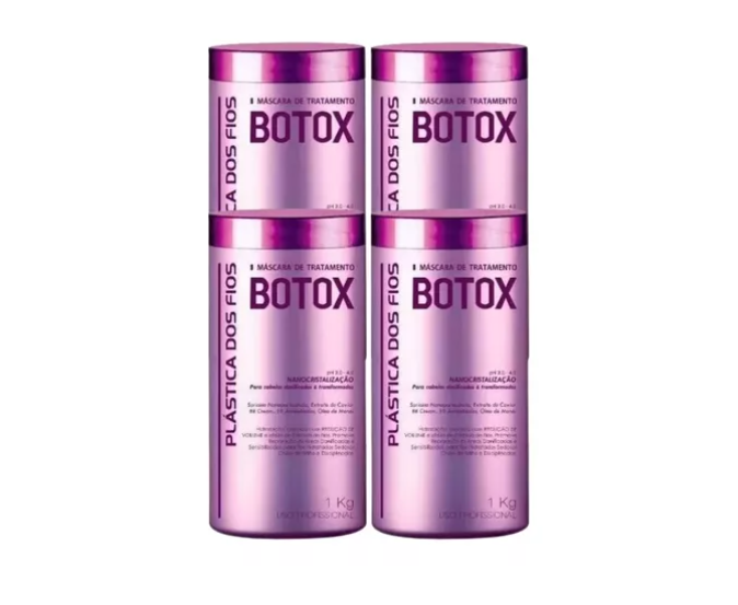 Plastica dos Fios Anti  Hair Btox Damaged Hair Recovering Four Units Bundle