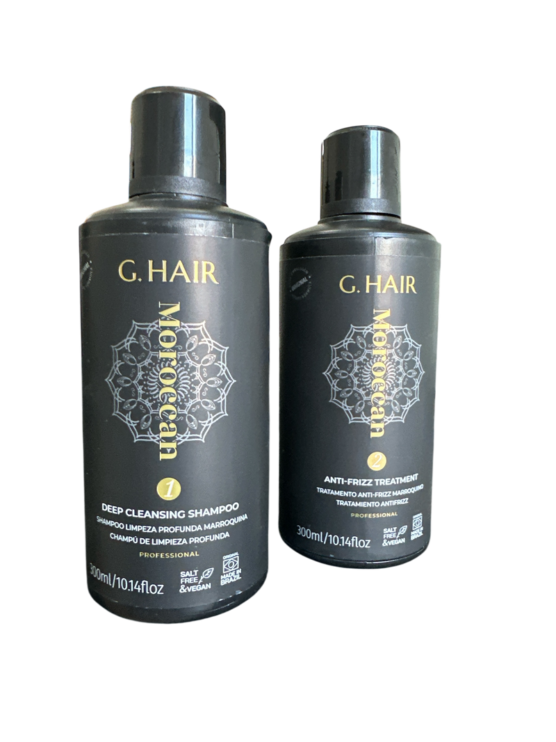 INOAR G HAIR ALISAMIENTO MARROQUINO BRAZILERO SHAMPOO Y QUERATINA 10 oz(300ml) .