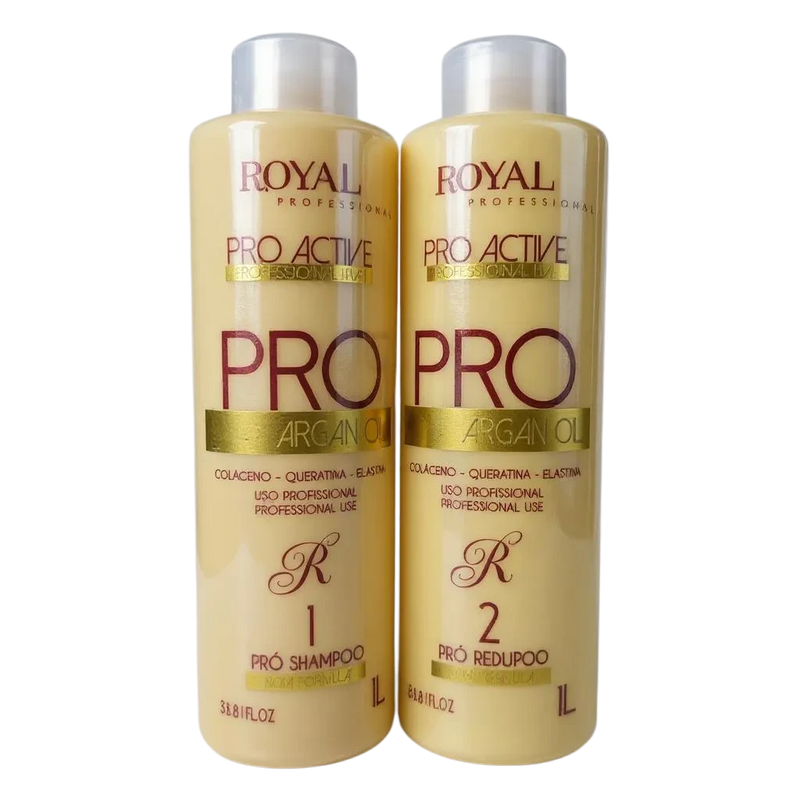 Royal Pro Active Argan Oil Keratin Complex Hair Straightener Kit 34floz  1000ml