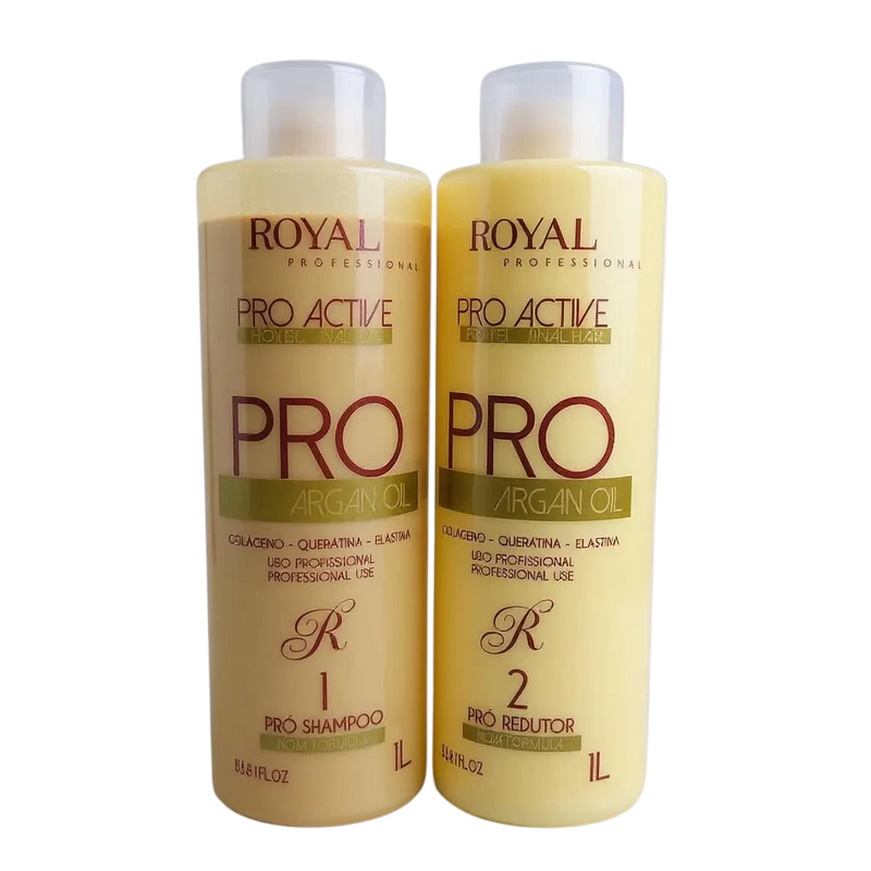 Royal Pro Active Argan Oil Keratin Complex Hair Straightener Kit 34floz  1000ml