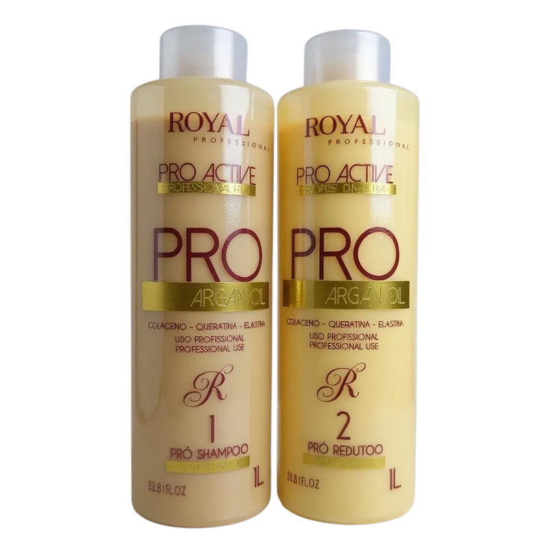 Royal Pro Active Argan Oil Keratin Complex Hair Straightener Kit 34floz  1000ml