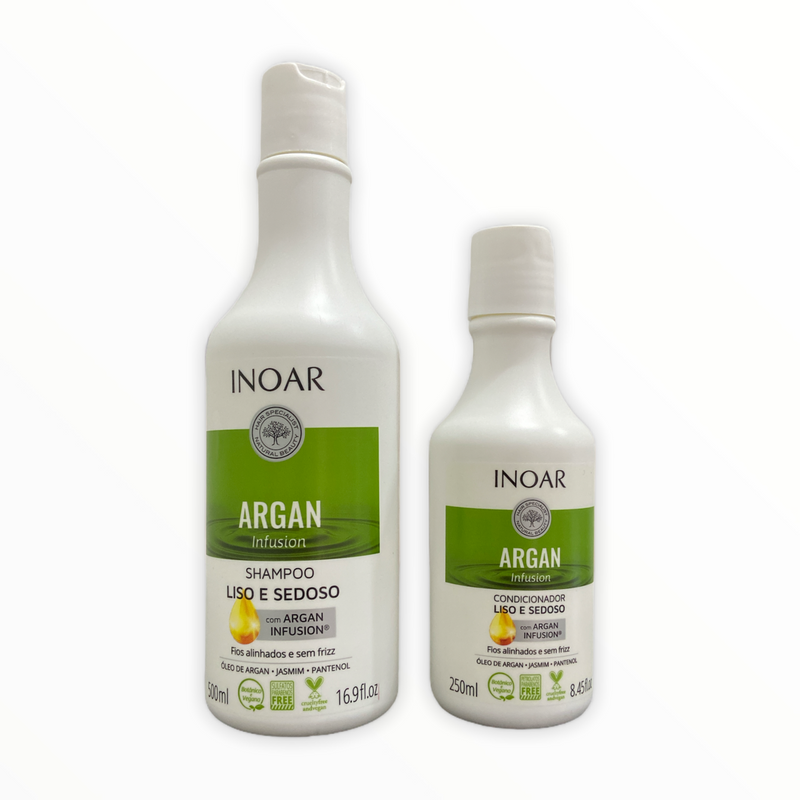 Inoar Argan Infusion Smooth And Silky Vegan Shampoo And Conditioner Kit - Keratinbeauty